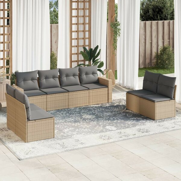 VidaXL Polyrattan Kerti Ülőgarnitúra - Bézs - 8 részes