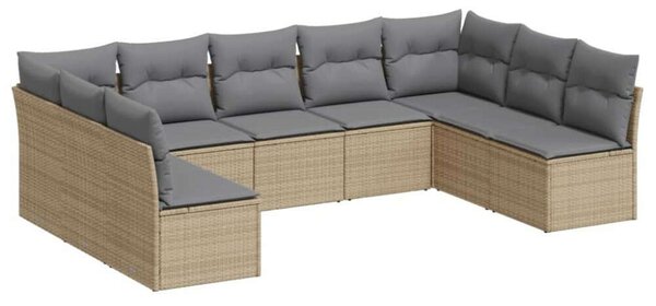 VidaXL Polyrattan Kerti Ülőgarnitúra - Bézs - 9 részes