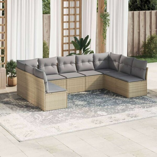 VidaXL Polyrattan Kerti Ülőgarnitúra - Bézs - 9 részes