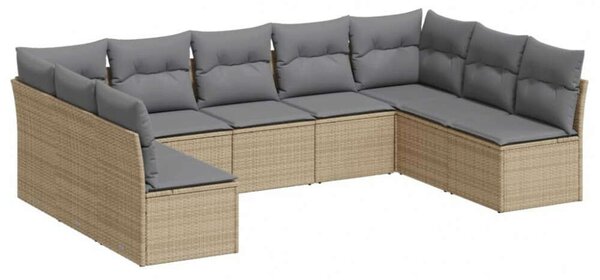 VidaXL Polyrattan Kerti Ülőgarnitúra - Bézs - 9 részes