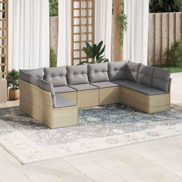 VidaXL Polyrattan Kerti Ülőgarnitúra - Bézs - 9 részes