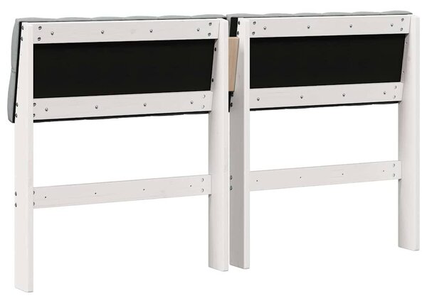 VidaXL Kárpitozott fejtámla Világosszürke 160 cm Tömör fenyőfa