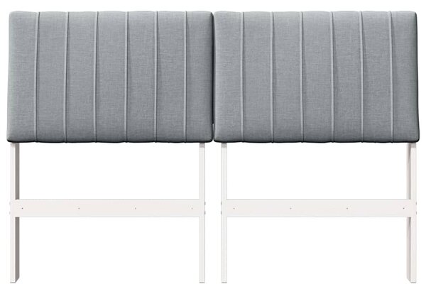 VidaXL Kárpitozott fejtámla Világosszürke 140 cm Tömör fenyőfa