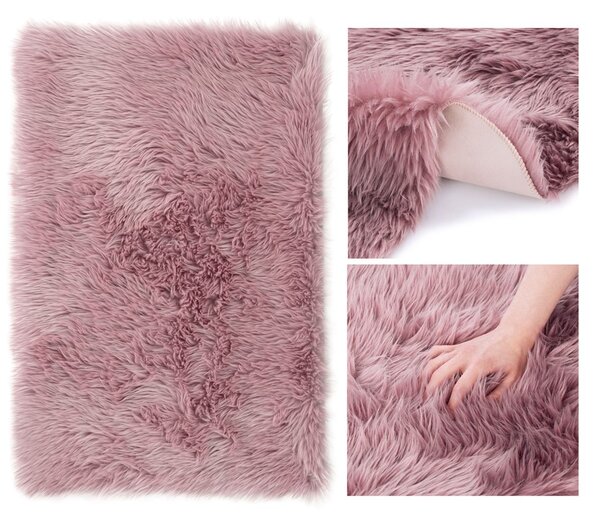 DOKKA hosszú szálú rózsaszín szőnyeg Méret: 50 x 150 cm