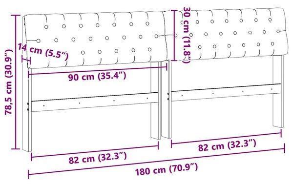 VidaXL Kárpitozott fejtámla Sötétszürke 180 cm Tömör fenyőfa