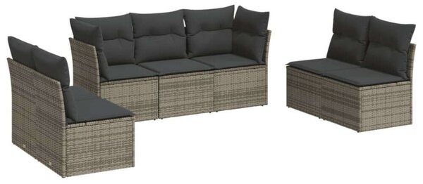 VidaXL Polyrattan Kerti Ülőgarnitúra - 7 részes - Szürke