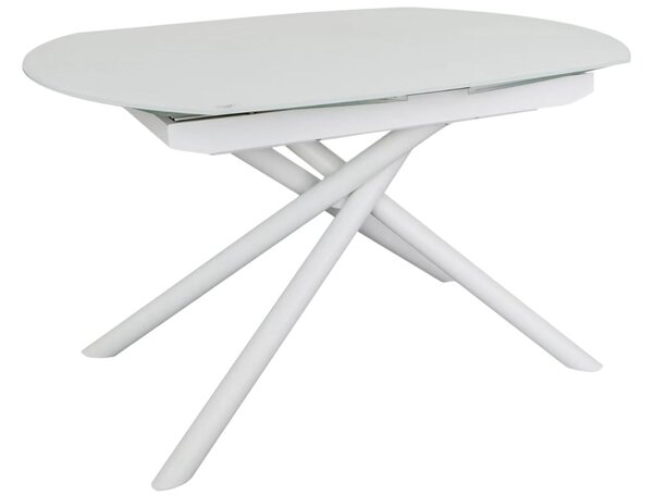 Fehér üveg összecsukható étkezőasztal Kave Home Vashti 160/190 x 100 cm