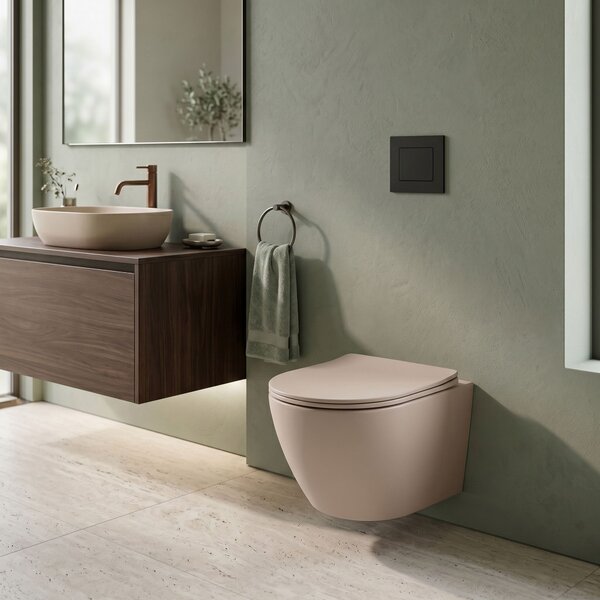 Felfüggesztett WC-csésze REA Carlo Mini Tornado Mocca Matt