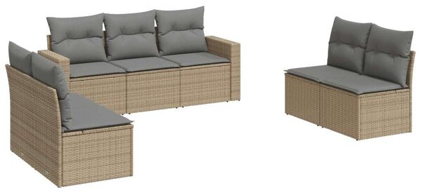 VidaXL Polyrattan Kerti Ülőgarnitúra - 7 részes - Bézs