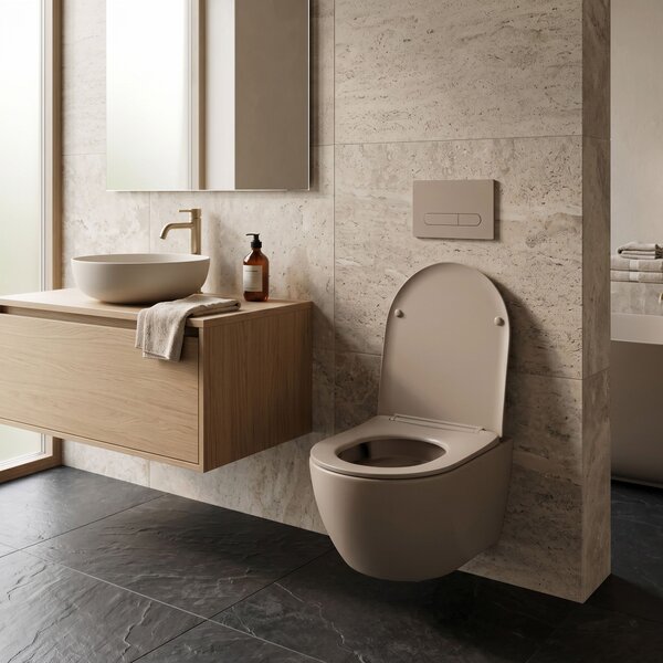 Felfüggesztett WC-csésze REA Carlo Mini Tornado Mocca Matt