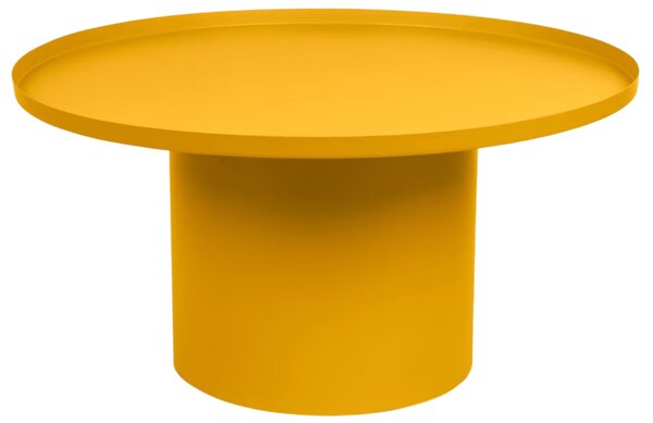 Mustársárga fém dohányzóasztal Kave Home Fleksa Ø 72 cm