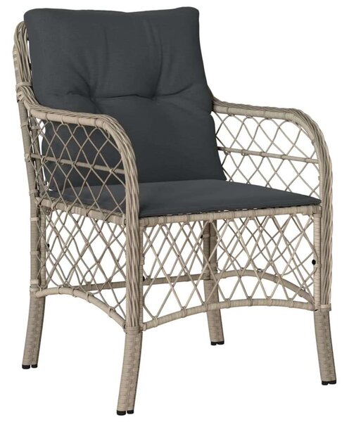 VidaXL 5részes világosszürke polyrattan kerti étkezőgarnitúra párnával
