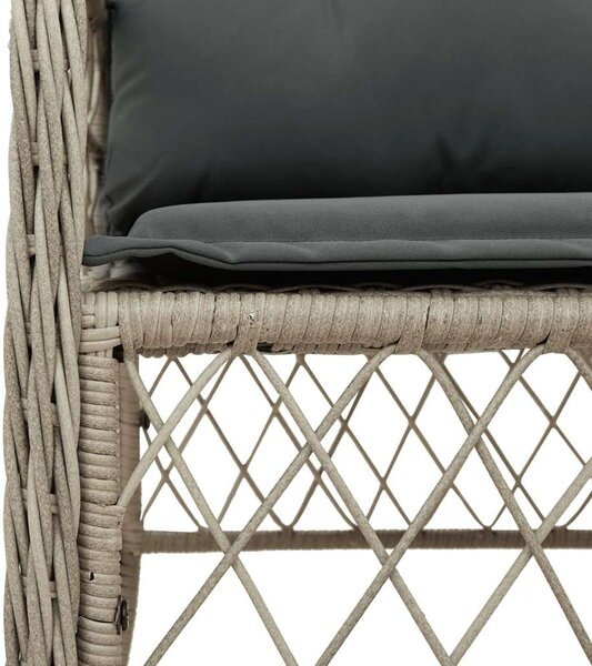 VidaXL 5részes világosszürke polyrattan kerti étkezőgarnitúra párnával