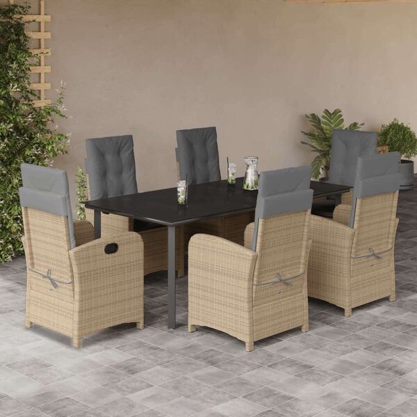 VidaXL Polyrattan Kerti Étkezőgarnitúra - 7 részes