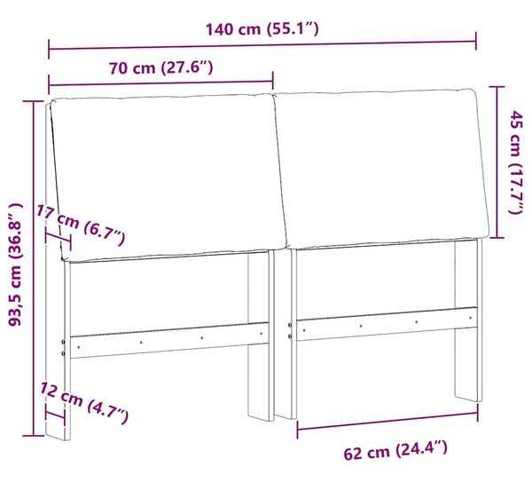 VidaXL Kárpitozott fejtámla Világosszürke 140 cm Tömör fenyőfa