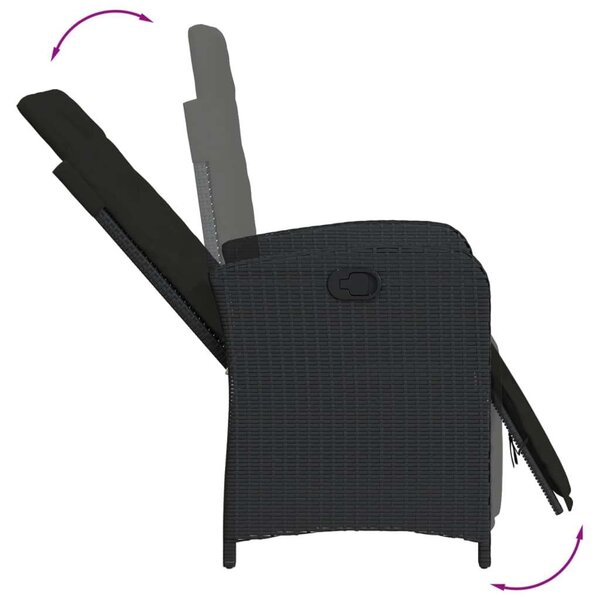 VidaXL Polyrattan Kerti Étkezőgarnitúra - 9 részes - Fekete