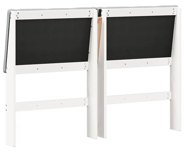 VidaXL Kárpitozott fejtámla Világosszürke 160 cm Tömör fenyőfa