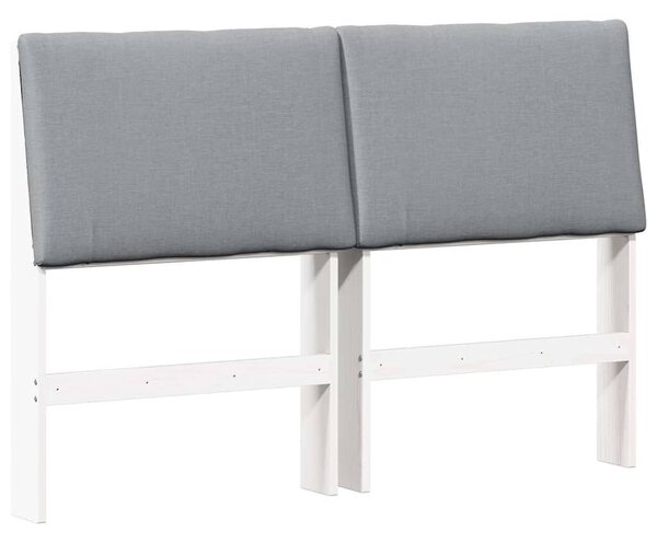 VidaXL Kárpitozott fejtámla Világosszürke 160 cm Tömör fenyőfa