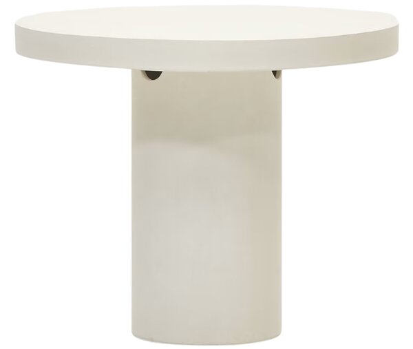 Fehér cement oldalasztal Kave Home Aiguablava 90 cm