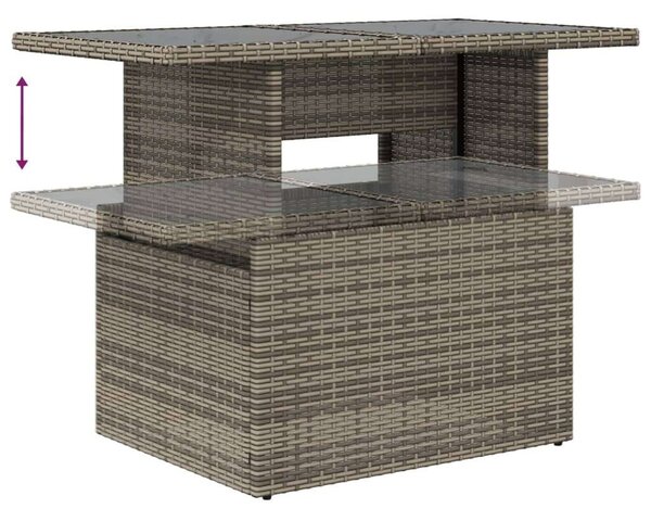 VidaXL 7 részes szürke polyrattan kerti ülőgarnitúra párnákkal