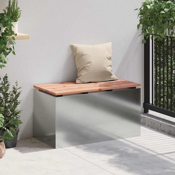 VidaXL Kerti pad Ezüst 80 x 40 x 43 cm Horganyzott acél