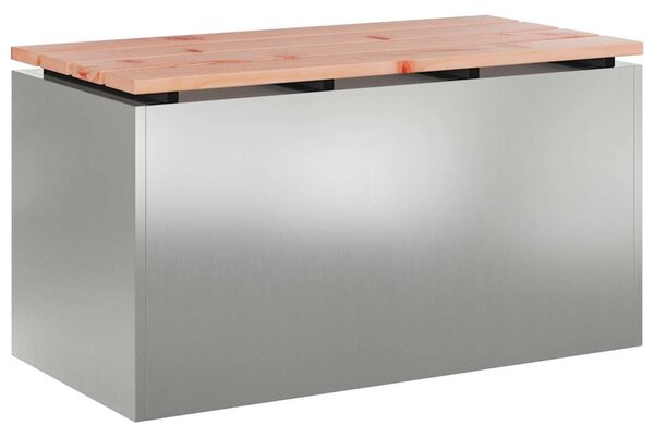 VidaXL Kerti pad Ezüst 80 x 40 x 43 cm Horganyzott acél