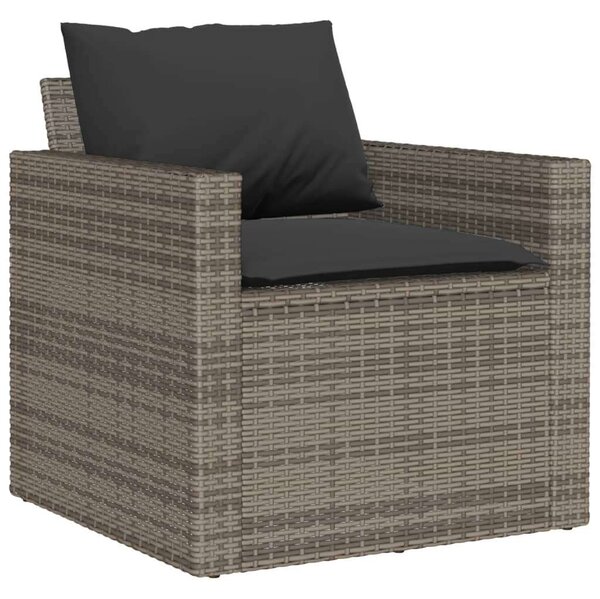 VidaXL 6 részes szürke polyrattan kerti ülőgarnitúra párnákkal