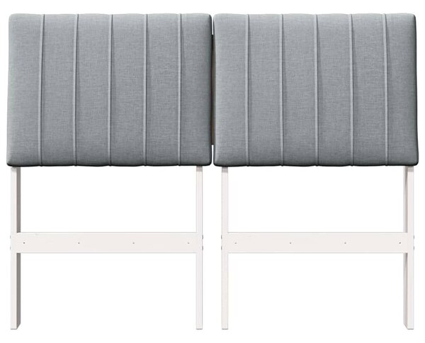 VidaXL Kárpitozott fejtámla Világosszürke 120 cm Tömör fenyőfa