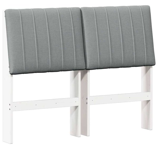 VidaXL Kárpitozott fejtámla Világosszürke 120 cm Tömör fenyőfa