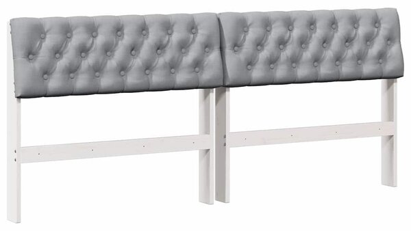 VidaXL Kárpitozott fejtámla Világosszürke 180 cm Tömör fenyőfa
