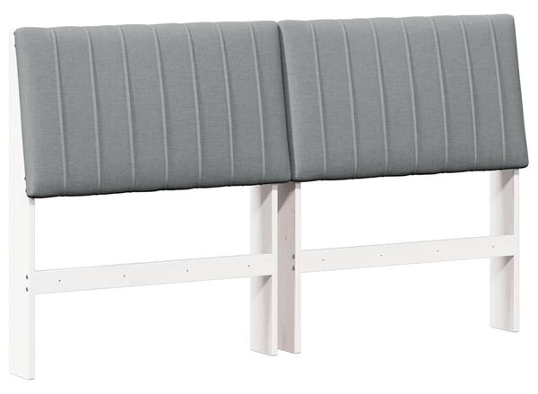 VidaXL Kárpitozott fejtámla Világosszürke 150 cm Tömör fenyőfa