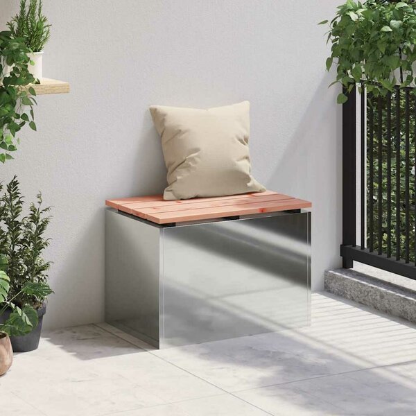 VidaXL Kerti pad Ezüst 60 x 40 x 43 cm Horganyzott acél