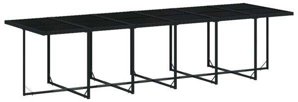 VidaXL - 17 Részes Kerti Étkezőgarnitúra - Fekete Polyrattan