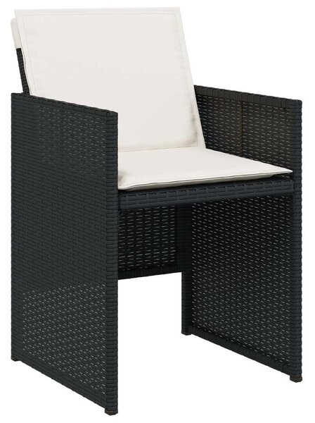 VidaXL Polyrattan Kerti Étkezőgarnitúra - 17 részes - Fekete