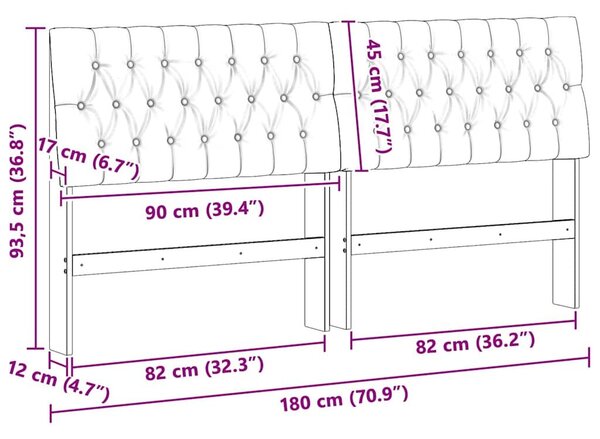 VidaXL Kárpitozott fejtámla Világosszürke 180 cm Tömör fenyőfa