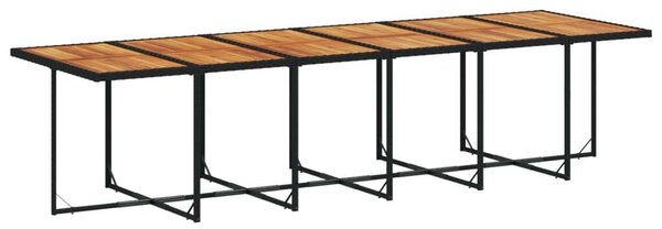VidaXL Polyrattan Kerti Étkezőgarnitúra - 17 részes - Fekete