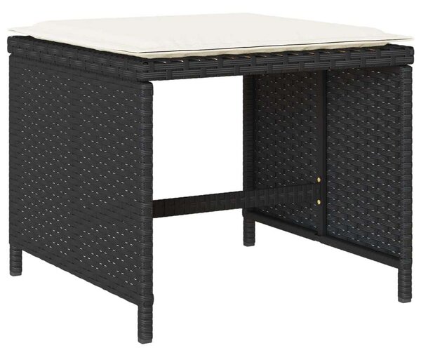 VidaXL Polyrattan Kerti Étkezőgarnitúra - 17 részes - Fekete