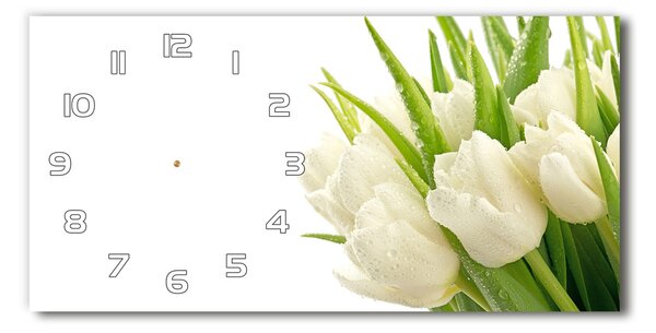Vízszintes üvegóra Fehér tulipán