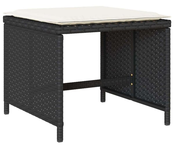 VidaXL Polyrattan Kerti Étkezőgarnitúra - 17 részes - Fekete