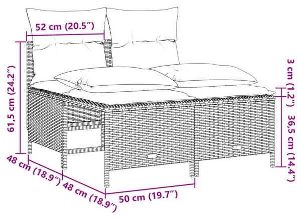 VidaXL Polyrattan Kerti Ülőgarnitúra - 4 Részes