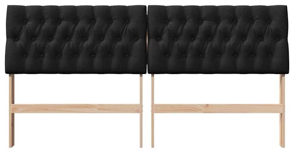 VidaXL Kárpitozott fejtámla Fekete 180 cm Tömör fenyőfa