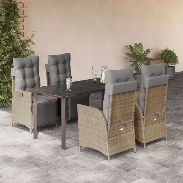 VidaXL Polyrattan Kerti Étkezőgarnitúra - 5 részes