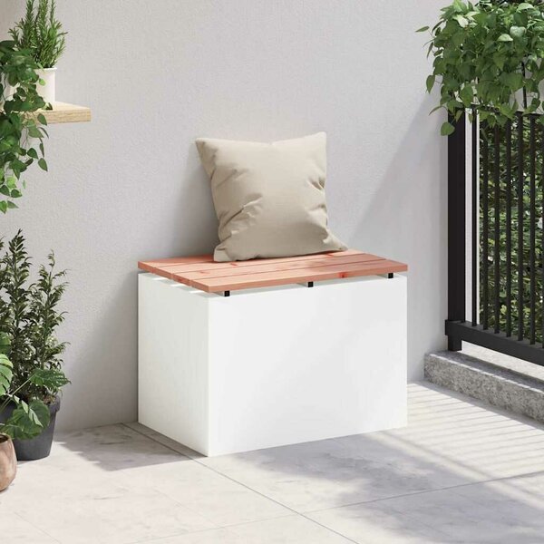 VidaXL Kerti pad Fehér 60 x 40 x 43 cm Acél