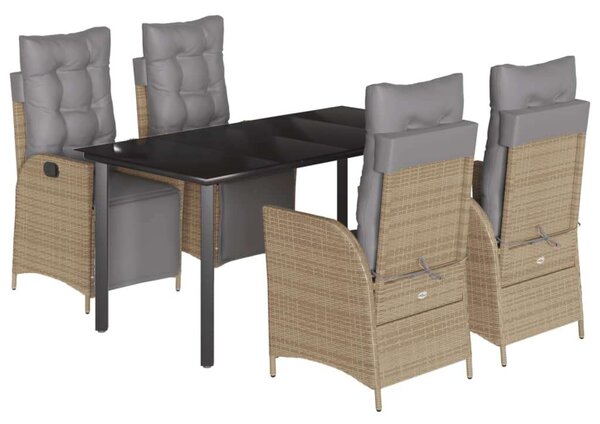 VidaXL Polyrattan Kerti Étkezőgarnitúra - 5 részes