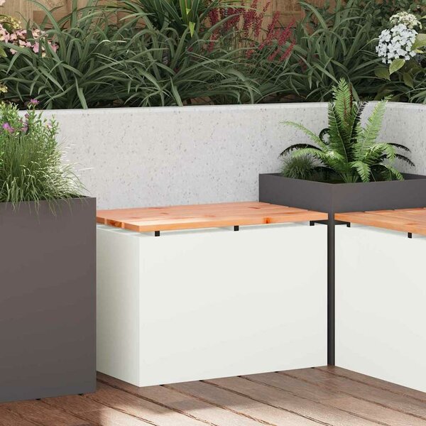 VidaXL Kerti pad Fehér 60 x 40 x 43 cm Acél