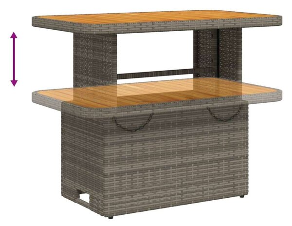VidaXL 5 részes szürke polyrattan kerti ülőgarnitúra