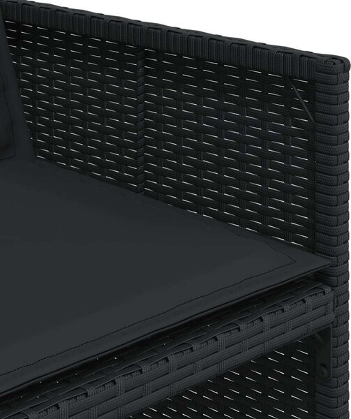VidaXL 13 részes fekete polyrattan kerti ülőgarnitúra párnákkal