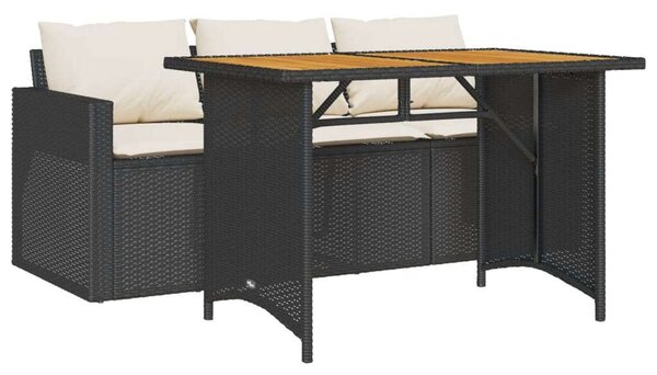 VidaXL Kertbútor Szett - 2 részes Polyrattan Étkezőgarnitúra - Fekete