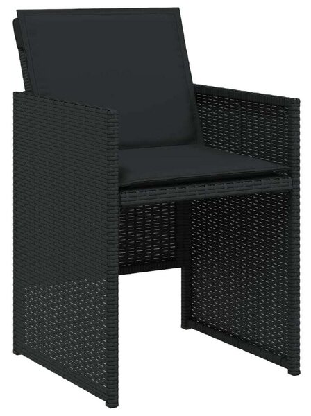 VidaXL 13 részes fekete polyrattan kerti ülőgarnitúra párnákkal
