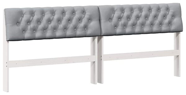 VidaXL Kárpitozott fejtámla Világosszürke 200 cm Tömör fenyőfa